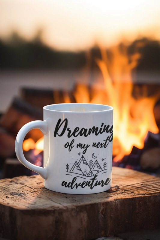 Dreaming of my next adventure! - White Ceramic Mug, 11oz